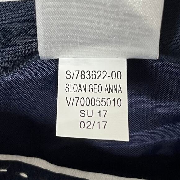 Banana Republic Women's Sloan Pants 6 Blue Ankle Anna Geometric Print Stretch - Picture 9 of 9